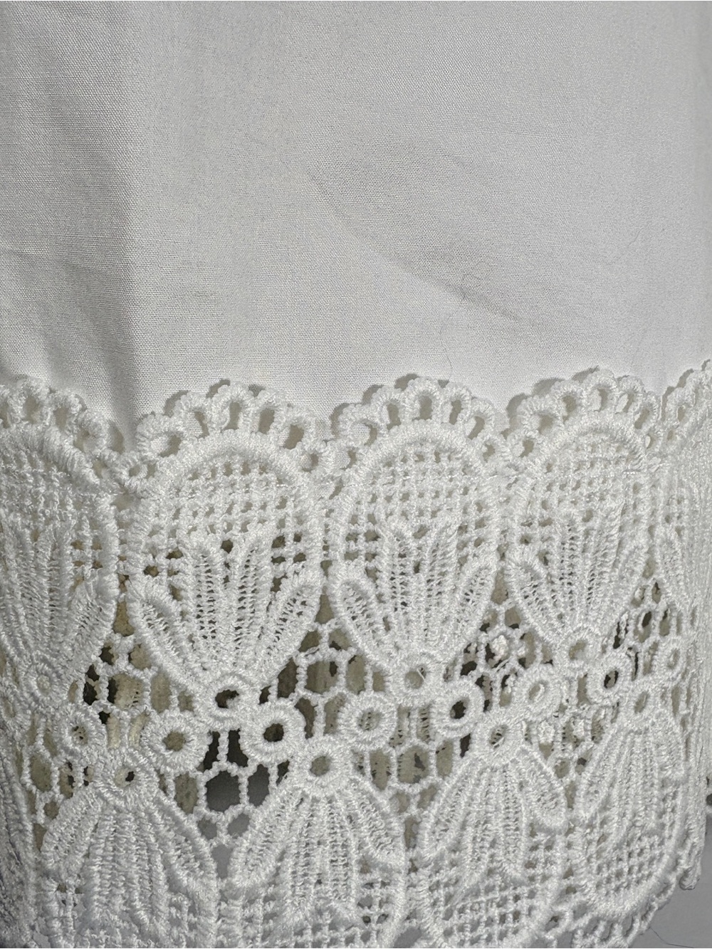 Zara White High Neck Poplin and Lace Long Sleeve Victorian Style Top XL - Picture 4 of 5